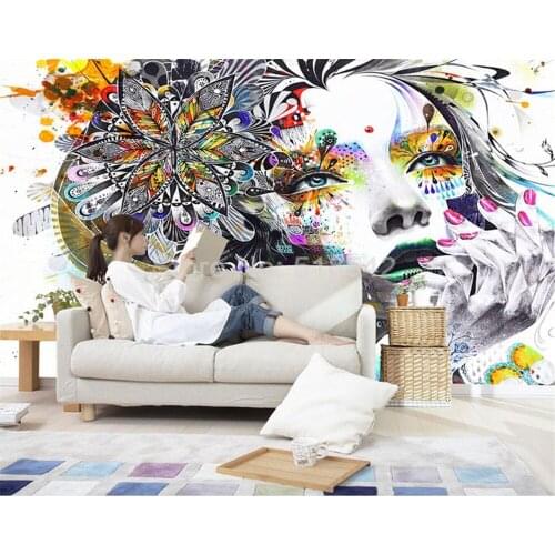 WELLYU Custom modern classic hand drawn sketch personality abstract avatar mural background wallpaper wall papers home decor3D