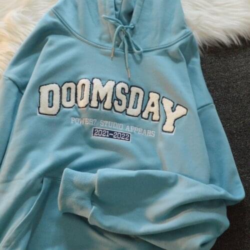 4 colors Vintage Letter Embroidery Hoodies Women 2021 New Hip Hop Streetwear Fashion Clothes for Teens Oversized Sweatshirt Tops