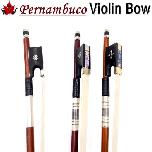 1pcs professional advanced powerful Pernambuco Violin bow 4/4,silver mount #5653