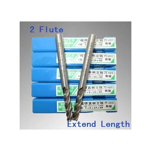 10 pcs/set 6mm two 2 Flute HSS & Extended Aluminium End Mill Cutter CNC Bit Milling Machinery tools Cutting tools.Lathe Tool