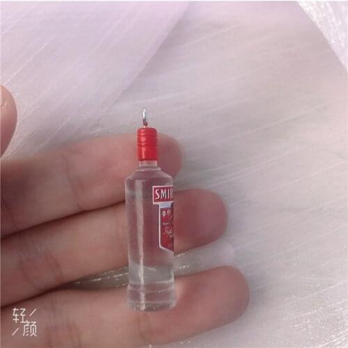 10pcs/pack 3D Alcohol Drink Bottle Beer Charms Earring Keychain Jewlery Findings Phone Case DIY
