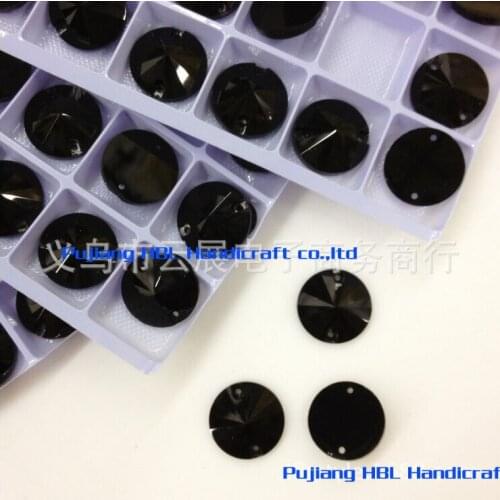 14mm 144pcs Black Satellite Black Glass Sew-On Stones Garment Bags Shoes Accessaries