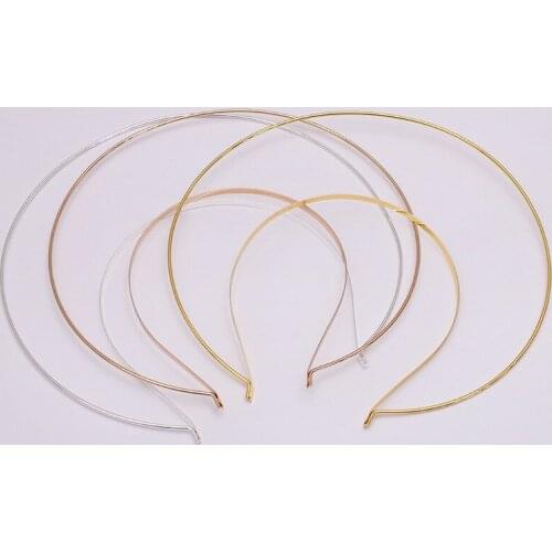 2pcs Metal Headband Hairband Two-line Bride Crown Headdress Gold Silver Hairwear Head Hair Band Base Jewelry Components Wedding