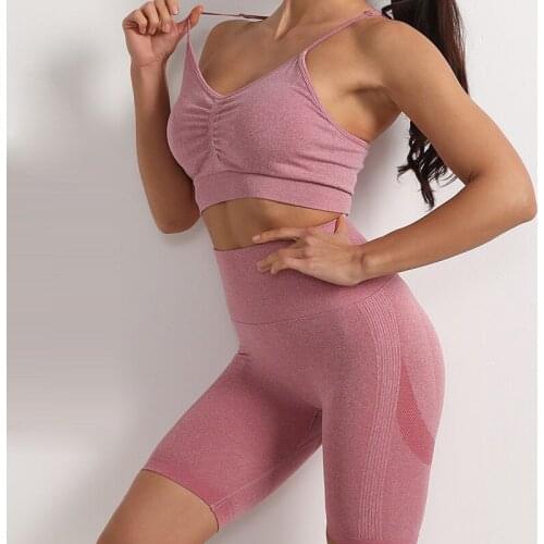 2021 Gym Sportswear Female Seamless Leggings Yoga Set Women Exercise Clothing Sport Bra Fitness Clothes Workout Suit