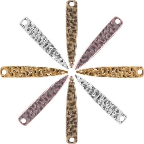 30Pcs/Lot Charms Alloy Beads Triangle Shape 8x41mm Metal Crystal Pendant Diy Making Charm Earing Necklace Finding Jewelry