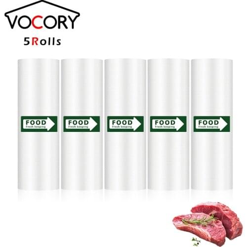 5Rolls 12+15+20+25+30cm*500cm Vacuum Bags Food Vacuum Package Food Bag Keeping Fresh Kitchen Vacuum Sealer Bags
