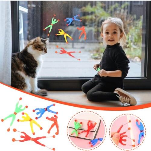5pcs Random Color Funny Birthday Vent Novel Gift Party Supplies Sticky Wall Climbing Kid Climber Men Fillers Educational Toy