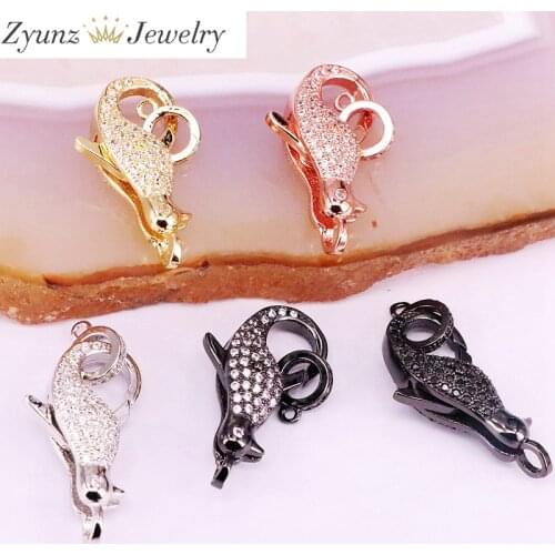 5PCS, CZ Micro Pave, Lobster Claw Clasps, Lobster Clasp, Crystal Pave, Micro Pave Charms