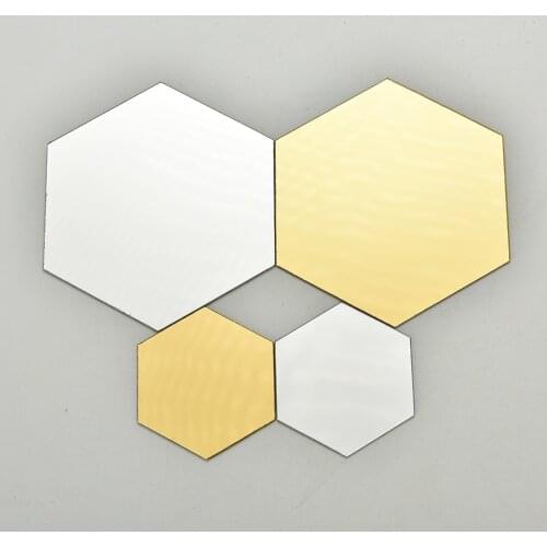 12Pcs Regular 3D Acrylic Mirror Wall Stickers Hexagon Honeycomb Decorative Living Room Bedroom Poster Home Decor Room Decoration