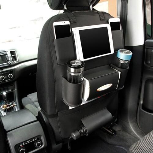 CHSKY Car Seat Back Storage Bag Organizer Travel Box Pocket PU Leather Stowing Tidying Protector Kids Auto Accessoires 1pc/Pack