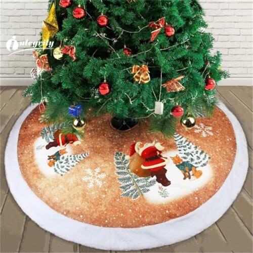 INTEGRITY 98CM Merry Christmas Decoration for Home Natal Natal Tree Skirts New Year Decoration Christmas Tree Skirts Fur Carpet