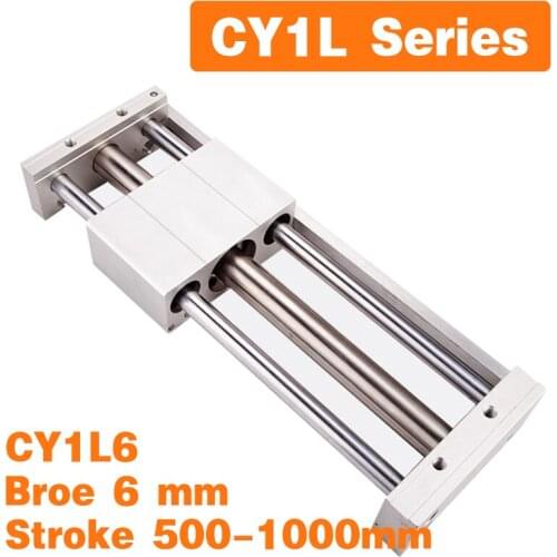 CY1L CY1L6 Stroke 500-1000 mm Magnetically Coupled Rodless Air Cylinder CY1L6-500 CY1L6-600 CY1L6-700 CY1L6-800 CY1L6-1000