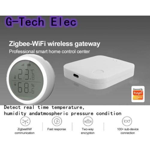 ZigBee Temperature And Humidity Sensor With LCD Screen Display Working With TuYa ZigBee Gateway Battery Powered Smart Life
