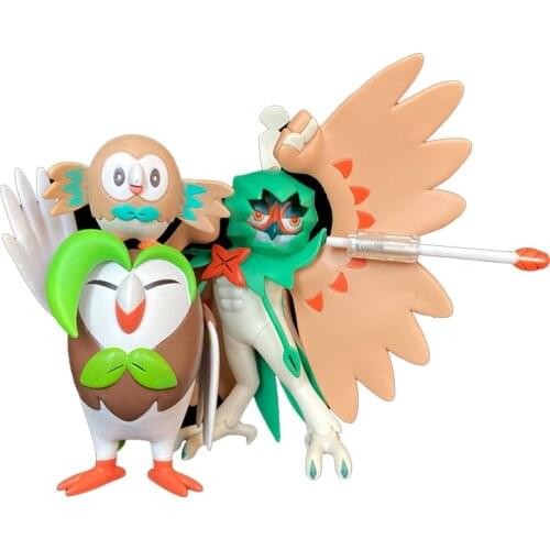 TAKARA TOMY Pokemon Anime Figures Rowlet Dartrix Decidueye Action Figures Large Movable Collectible Dolls Model Toys Kids Gifts