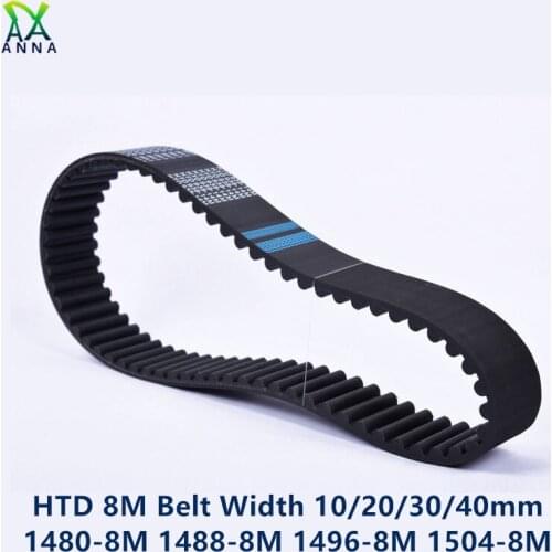HTD 8M synchronous Timing belt C=1480/1488/1496/1504 width 10/20/30/40mm Teeth 185 186 187 188 HTD8M 1480-8M 1488-8M 1504-8M