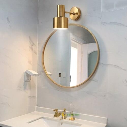 Nordic Brass bathroom light E27 Spotlight Home Led Lantern Modern Gold Aisle Bedroom Lamp Make-up Mirror Lamps led Wall Lights