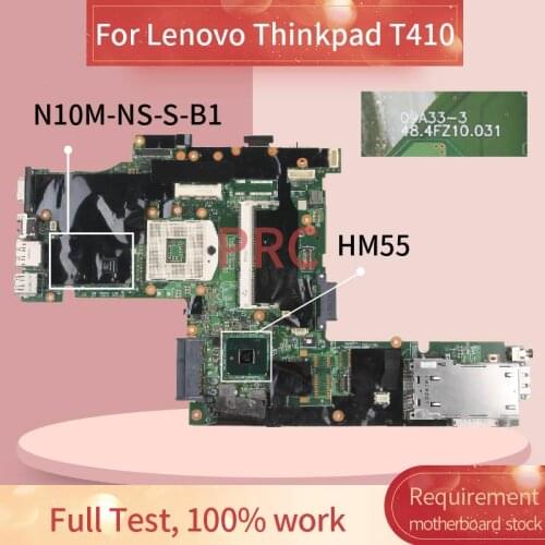 63Y1487 Laptop motherboard For Lenovo Thinkpad T410 Notebook Mainboard 09A33-3 QM57 N10M-NS-S-B1 DDR3