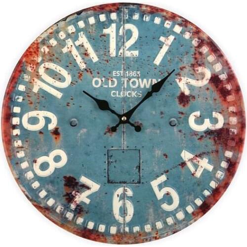 Wall Clock Old Town Metal