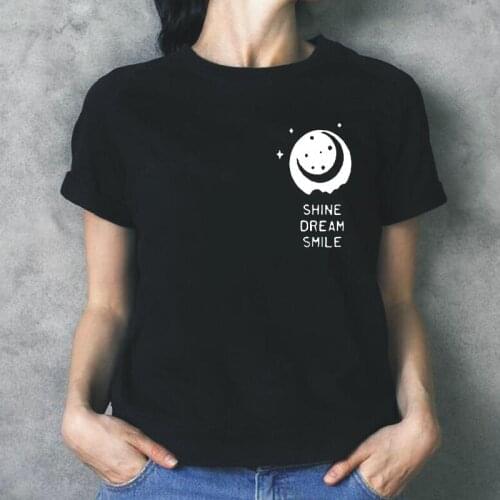 Fashion Dream Smile Women T Shirt Short Sleeve Casual Hipster Letter Print Tee Shirt Femme Harajuku Plus Size T Shirt Women Tops