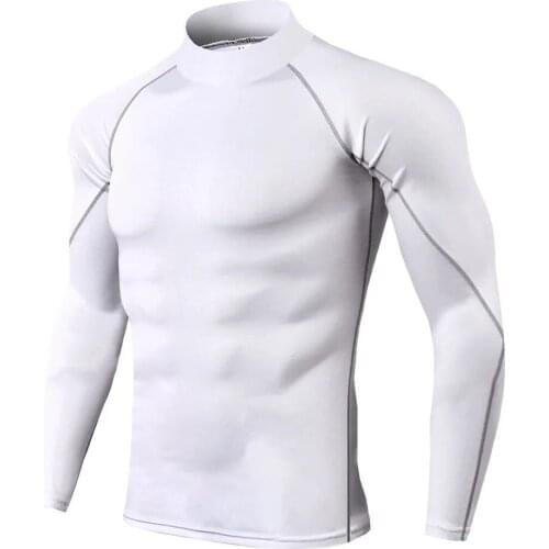 2021 Mens Sports Fitness Clothes High-Neck Training Clothes Running Tights and Quick-Drying Tights Men