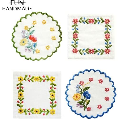 DIY Hungary Style Pattern Cup Mat Embroidery Kit With Hoop Cross Stitch Material Package Handcrafts Coaster Table Decor Gift