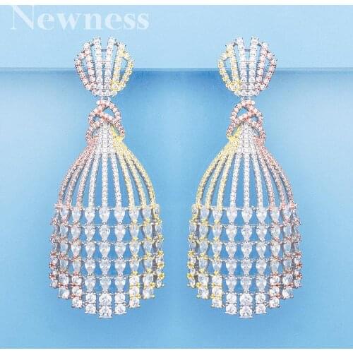 Newness 2019 New Trendy Women Earrings Fashion Jewelry AAA Cubic Zirconia Drop Earrings For Women Wedding Party Accessories