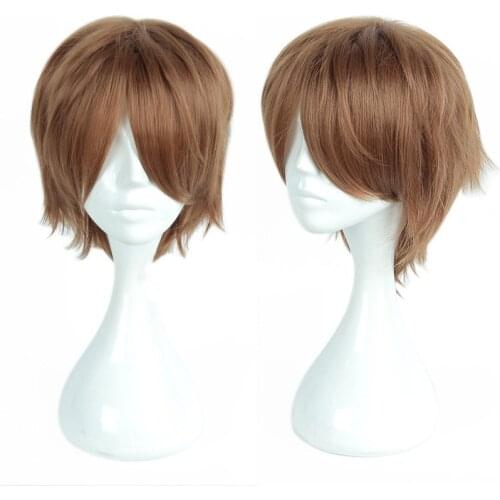 Anime Death Note Yagami Light Cos Wig Short Brown Heat Resistant Hair Pelucas Cosplay Costume Wigs + Wig Cap