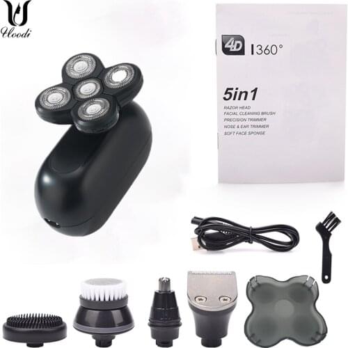 Rechargeable Electric Shaver Five Floating Heads Razors Hair Clipper Nose Ear Trimmer Whole Body Washing Blade Face Male 2H