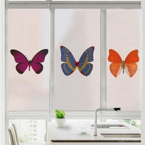 Window Film Privacy Butterfly Glass Sticker UV Blocking Heat Control Window Coverings Window Tint for Homedecor