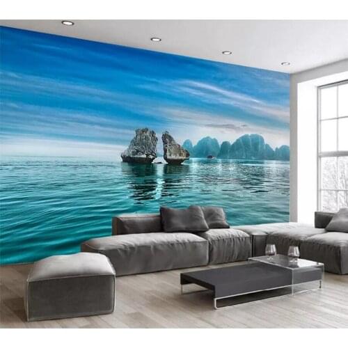 Custom murals papel de parede 3d photo wallpaper blue sky ocean reef landscape living room restaurant TV background wall paper