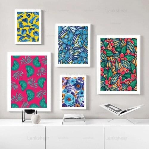 Colorful Magic Flower Leaves Canvas Poster Nordic Abstract Wall Art Hd Print Painting Modern Decoration Poster Living Room Decor