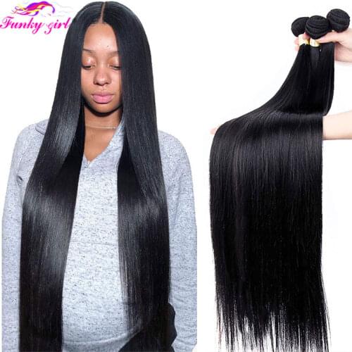 FG Straight 40 Inch Bundles Brazilian Remy Hair Weave Human Hair Bundles Weave 1/3/4 Straight Bundles 100% Human Hair Extensions