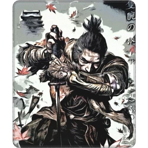 Sekiro Funny Mouse Pad Shadows Die Twice Samurai Wolf Game Lockedge Soft Mat Natural Rubber PC Table Decoration Cover