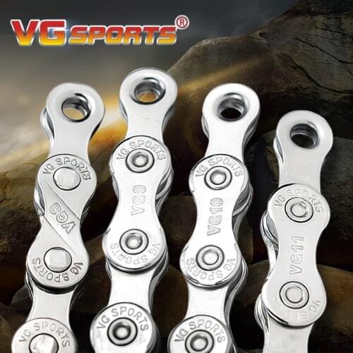 1pc VG Sports Bicycle Chain 6 7 8 9 10 11 Speed Velocidade 8s 9s 10s 11s Silver MTB Mountain Road Bike Chains Part 116 Links