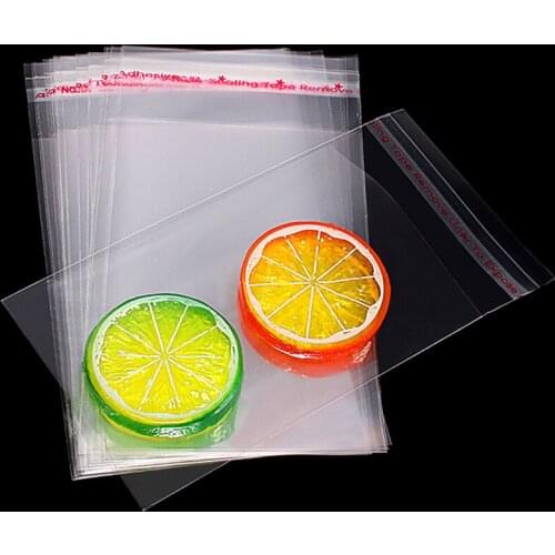 Visual Touch 100pcs/Pack Resealable Plastic Transparent Bags Clear Cellophane Self-Adhesive Plastic Opp Bag Packing Storage