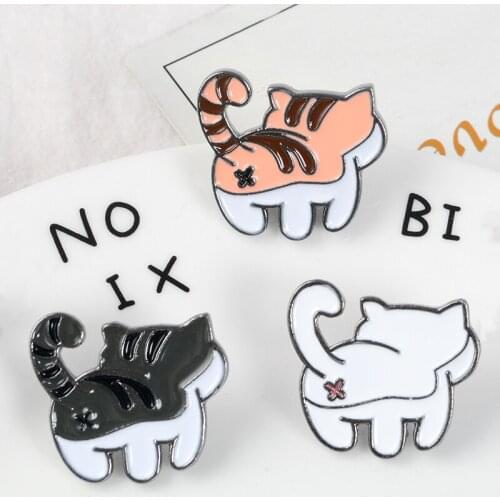 Cute Kitty Pin Kawaii Cat Enamel pin Kitty Butt Pinback Badge Backpack Bag Hat Leather Jackets Accessory Funny Cat Lover Gift
