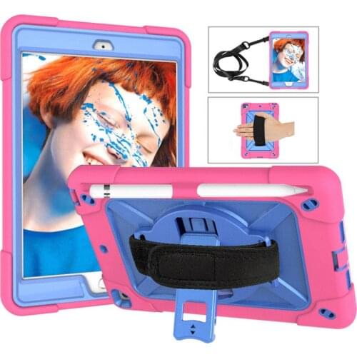 360 Rotation Hand Strap Kickstand Funda Tablet Protective For Apple iPad Mini 4 5 (A2125 A2133 A2124 ) Tablet Case + PenFilm