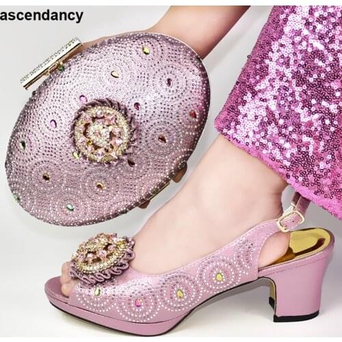 Sales In Women Matching Shoes and Bag Set Summer High Heeled Shoes for Women Italian Shoes with Matching Bags for Women Party