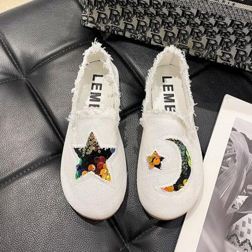2021 Summer New Breathable Canvas Shoes Ins Tide Flat Non-slip Peas Shoes Casual Wild Ladies Personalized Single Shoes