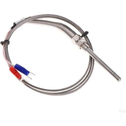 1M K-Type Thermocouple Probe 5mm x 50mm 2Wire M8 Thread 3.3Ft Temperature Sensor