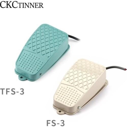 1PCS TFS-3 FS-3 Pedal Foot Switch Aluminum Shell Self-resetting Silver Contact Control Power Supply With Wire