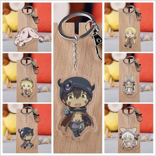 10 pcs Anime Made in Abyss Acrylic Keychain Toy Figure Nanachi Bag Pendant Double sided Key Ring toy