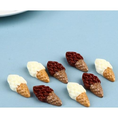 10Pcs Simulation Mini Resin Ice Cream DIY Embellishments Decor Accessories Toys