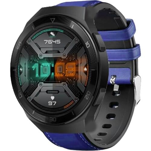 22mm Silicone leather bracelet watch band for Huawei Watch GT GT 2 46mm HONOR Magic Wristband with buckle Smart Watch Strap