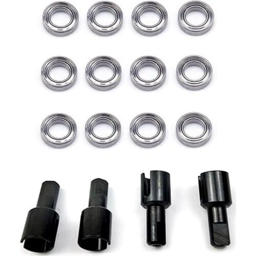 4Pcs 144001 Metal Differential Cup with 12Pcs 144001-1296 4X7X2mm Bearing Spare Accessories