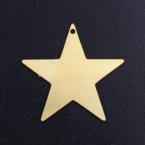 5pcs/lot Simple Star 100% Stainless Steel DIY Pendant Charms For Making Necklace Jewelry