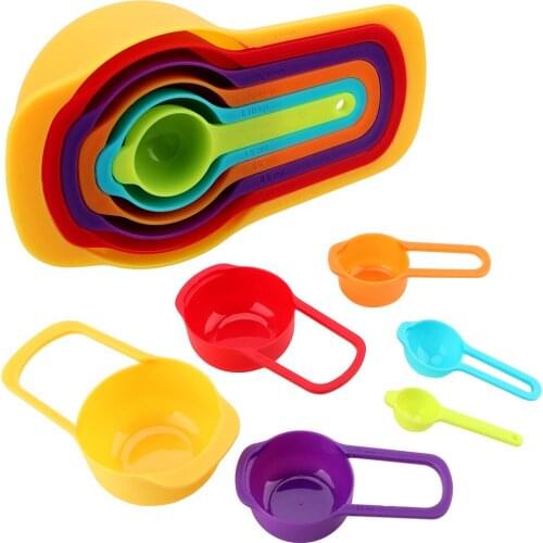 6pcs/Set Colorful Plastic Measure Spoon Useful Sugar Cake Baking Cup Kitchen Measuring Spoons Measuring Cup Kitchen Baking Tools