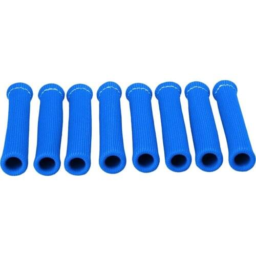 8pcs Black Red Blue 1200 Centigrade Working Universal Spark Plug Wire Boots Heat Shield Protector Sleeve For GM Chevy Ford