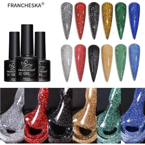 8ml Glitter Powder Nail Gel Shinning Nail Polish Disco Style Bright Nail UV Gel Sequins Gel Nail Beauty Cosmetics TSLM1