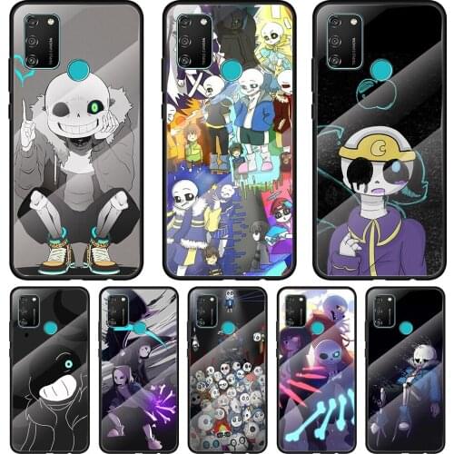 Undertale Sans Anime Tempered Glass Cover For Honor 30 20 10 9X 8X Pro Plus Lite Silicone Phone Case Coque